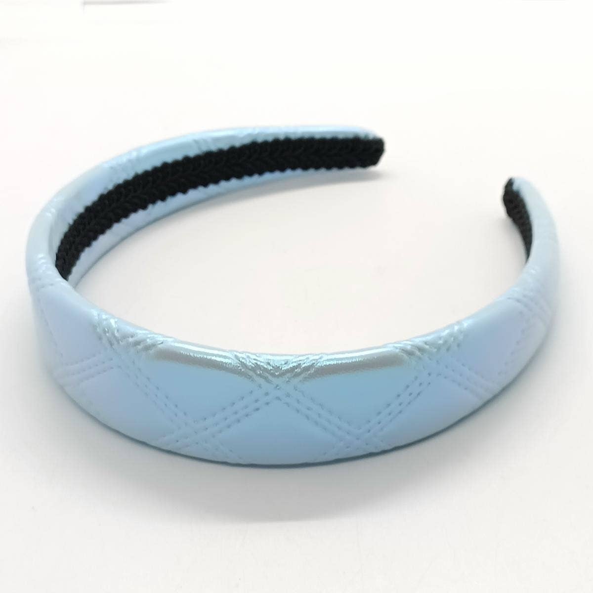 NEW PEARL AB METALLIC DARK GRID PU HEADBAND_CWAHA6336