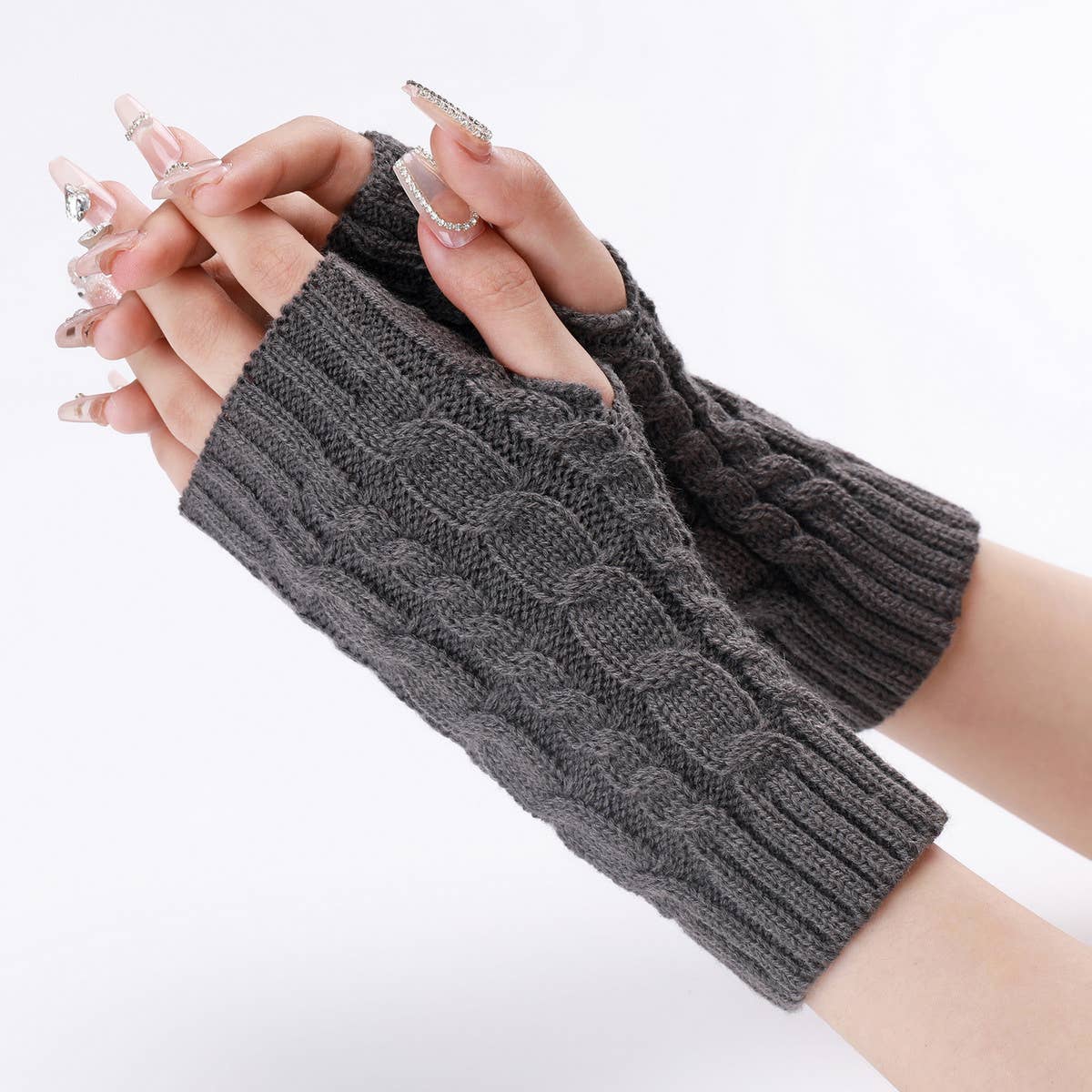 Braided Short Woolen Gloves_Cwag0101