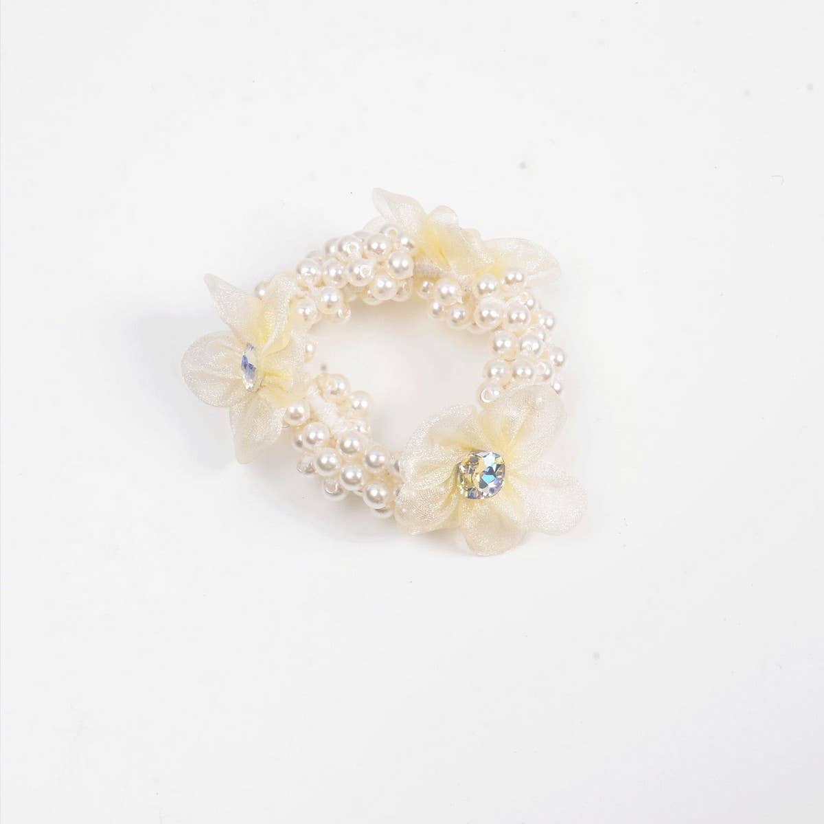 ELEGANT PEARL ORGANZA HAIR TIE FOR WOMEN_CWAHA6870