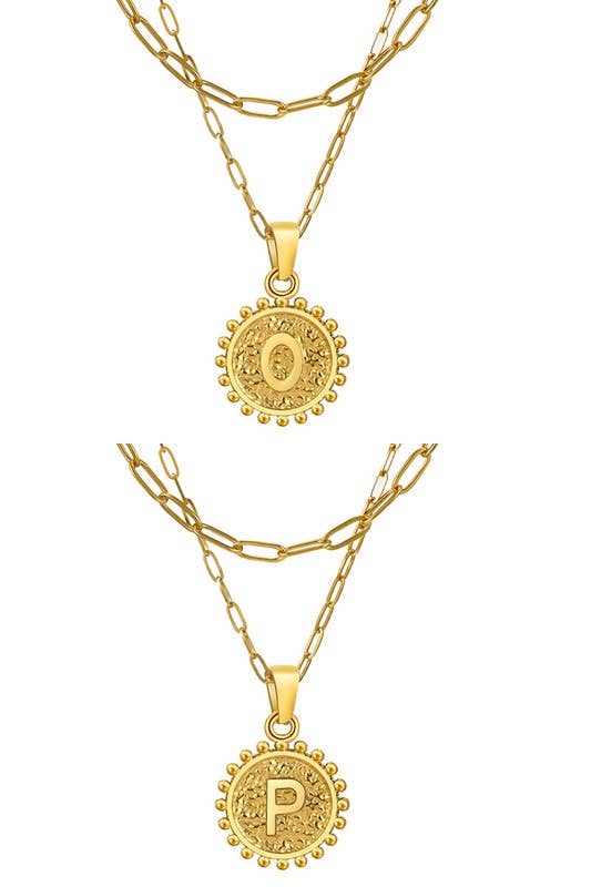 DOUBLE CHAIN INITIALS PENDANT NECKLACE_CWAJE106_B20621