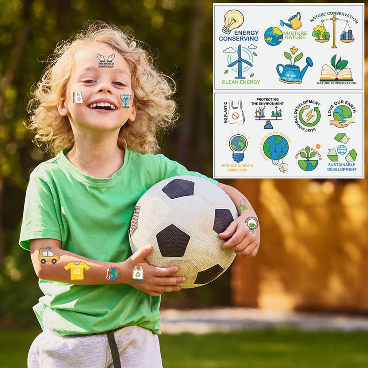 EARTH DAY GREEN PLANT FACE TATTOOS WATERPROOF_CWMM8252 MATE