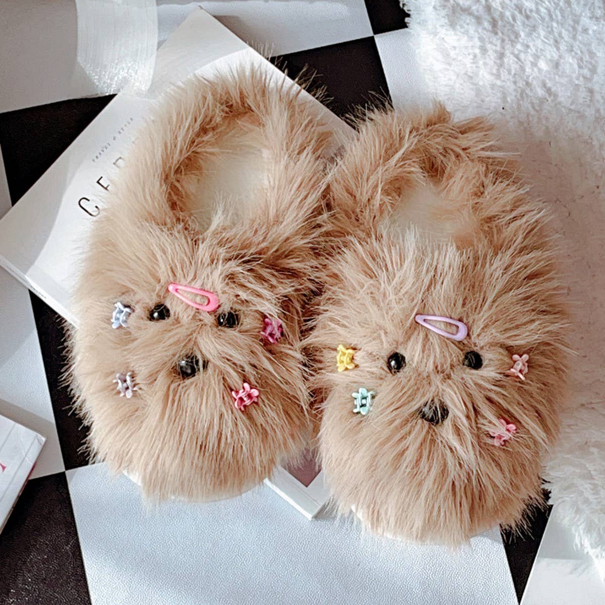 Warm And Cute Furry Non-Slip Thick-Soled Slippers_Cwmm2953