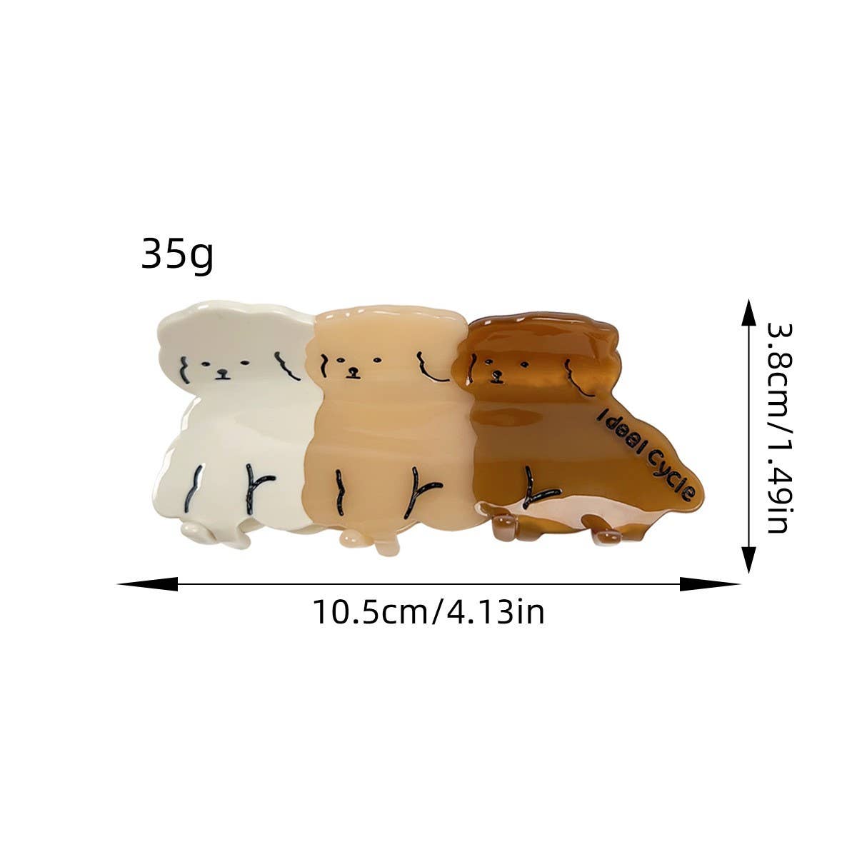 CUTE BROWN THREE PUPPY HAIRPIN_CWAHA1606