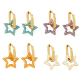 COLORFUL OIL DROP STAR SHAPED EARRINGS_CWAJE1011