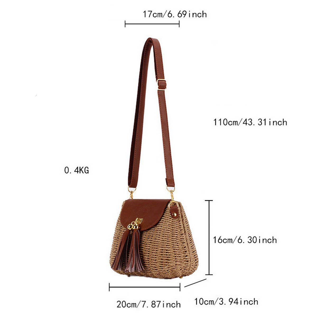 NEW RATTAN SMALL FRESH SOLID COLOR HAND WOVEN BAG_CWAB4697