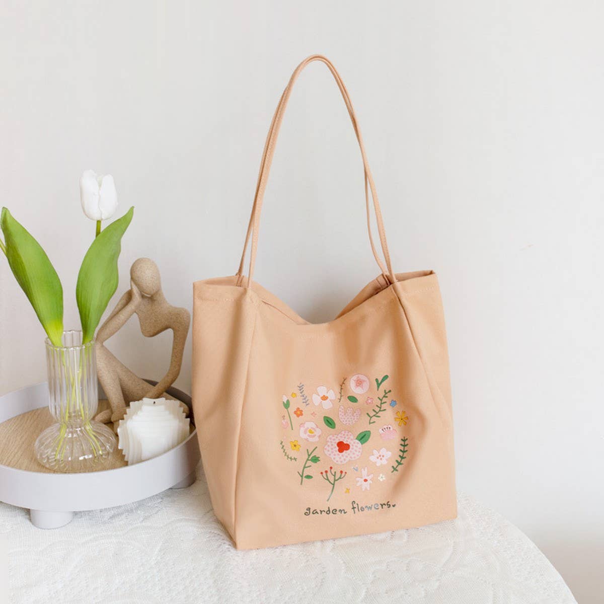 FLORAL CANVAS TOTE BAG FOR WOMEN LARGE CAPACITY_CWAB5621