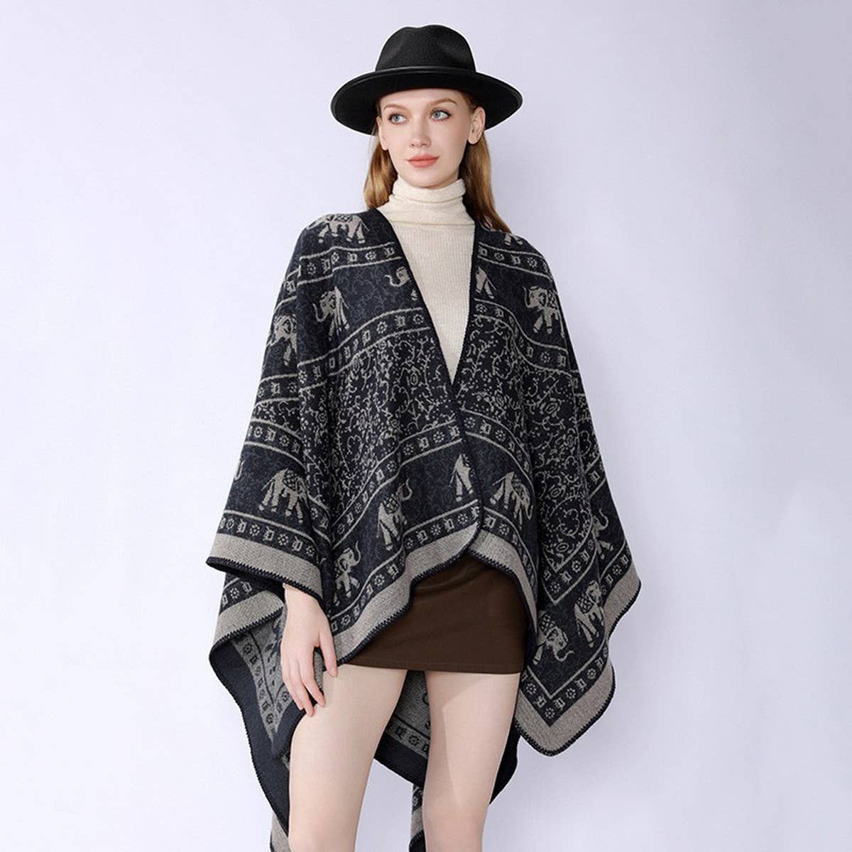 NEW FASHION RETRO ELEPHANT PATTERN SHAWL WOMEN_CWMM2099