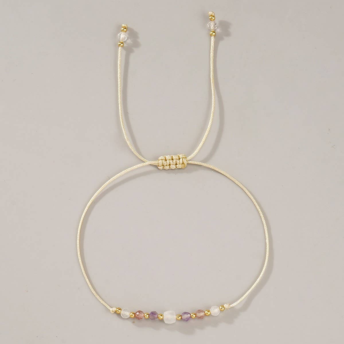 White Crystal Combination Beaded Bracelet_Cwab4625