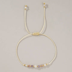 White Crystal Combination Beaded Bracelet_Cwab4625