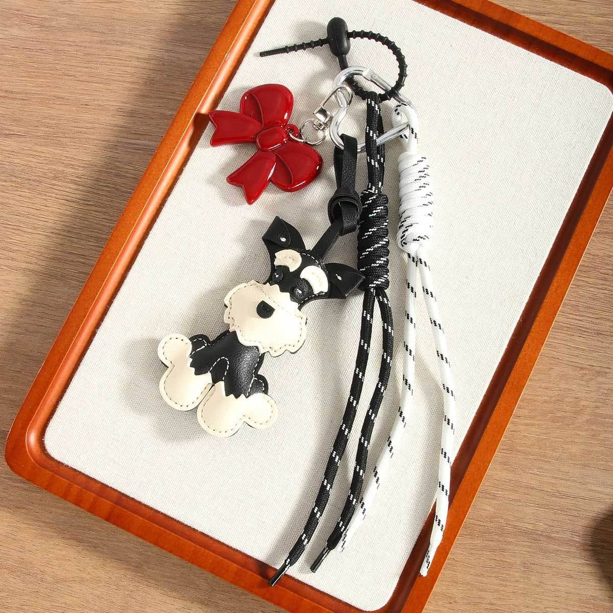 ELEGANT DOG BOW CHARM WITH BRAIDED STRAP_CWMM7558