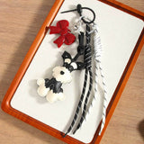 ELEGANT DOG BOW CHARM WITH BRAIDED STRAP_CWMM7558