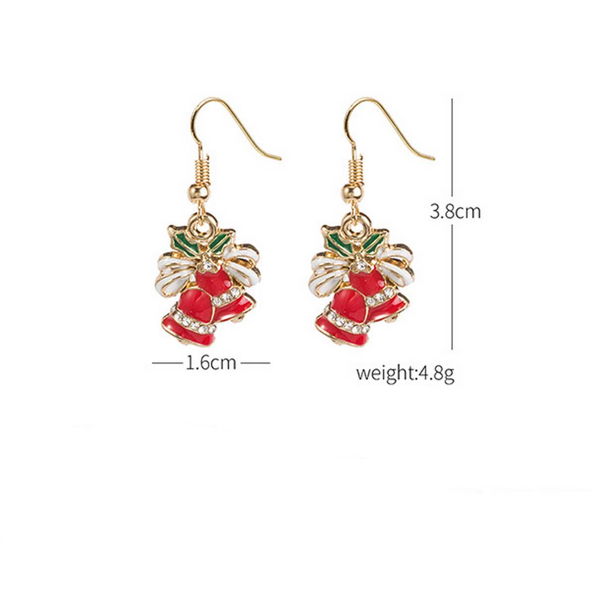 CHRISTMAS CREATIVE SWEET BOW BELL EARRINGS_CWAJE1869
