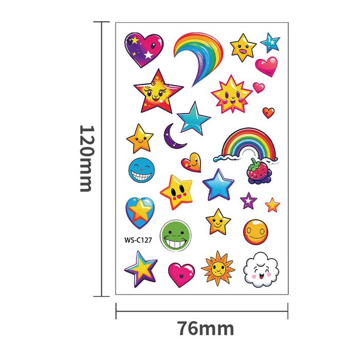 Whimsical Face Stickers Fruit Galaxy Tattoos_Cwmm8388