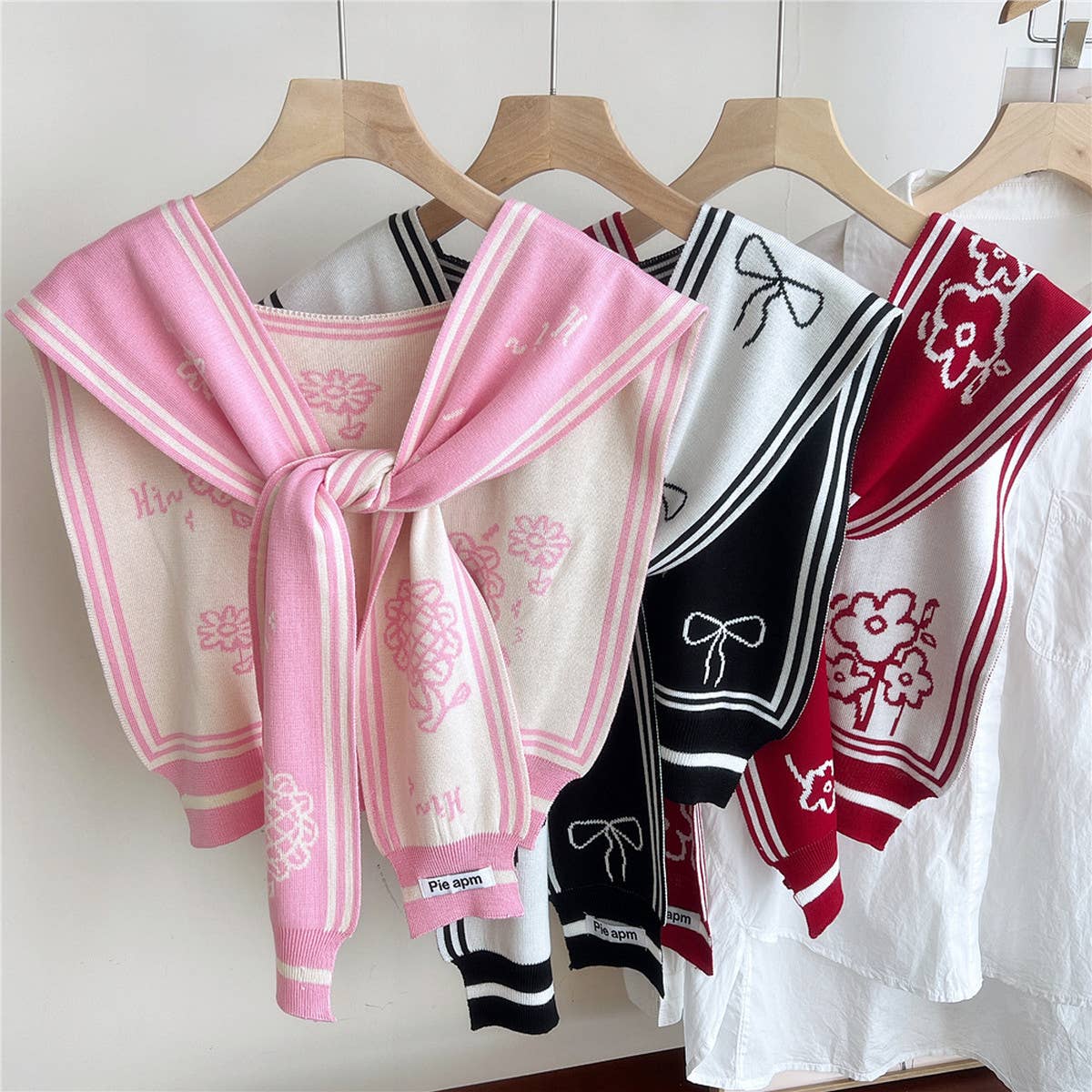 FLORAL KNIT SHAWL LIGHT CARDIGAN SCARF FOR WOMEN_CWASC0847