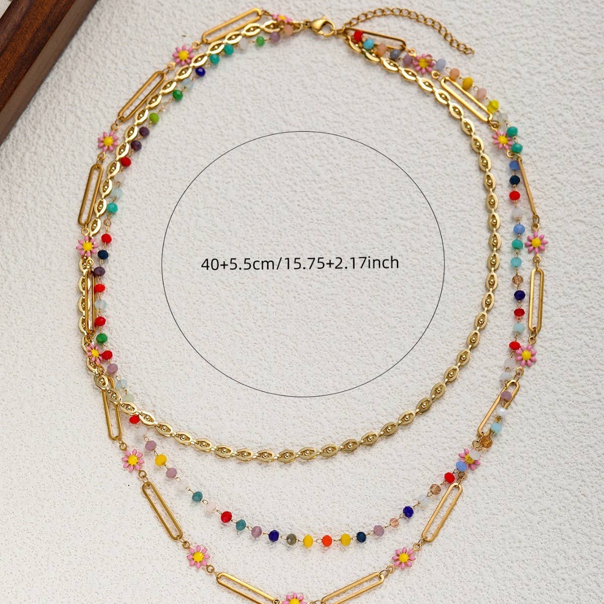 COLLARBONE METAL COLORED MULTI LAYER NECKLACE_CWMM3592