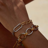 MINIMALIST GOLD SILVER CHAIN BRACELET IN STEEL_CWAJE4787