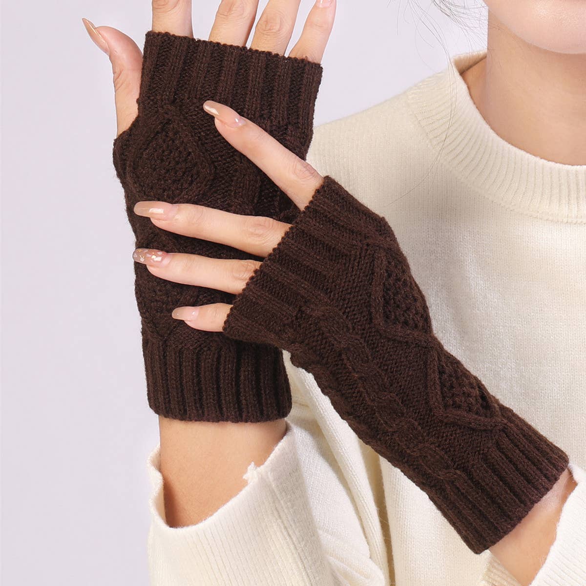 Diamond New Knitted Half Finger Gloves_Cwag0091