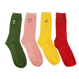 FRUIT EMBROIDERY PATTERN STOCKINGS CREW SOCKS_CWAH1116