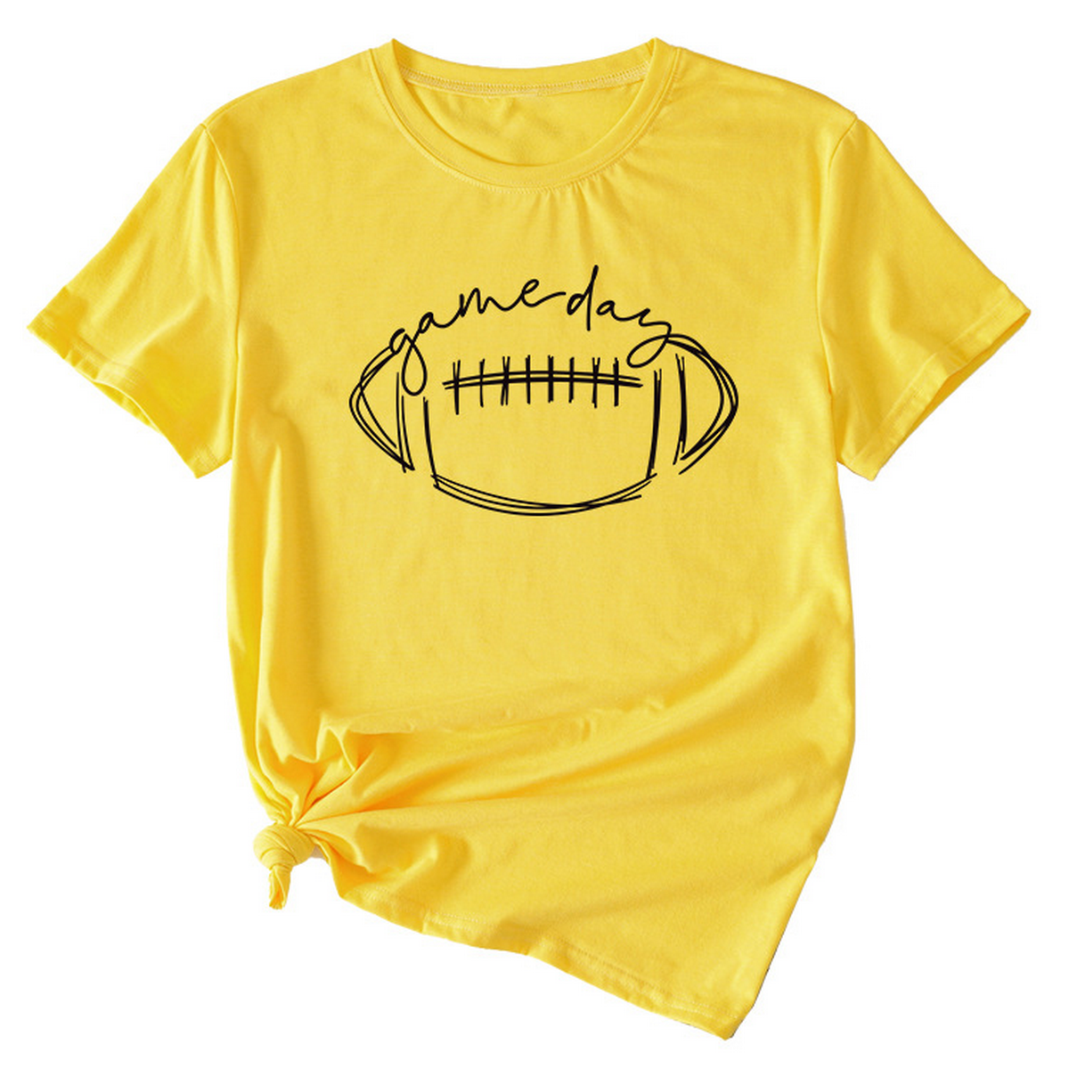 Wome Casual Tee With Fun Football Print_Cwdsd8368