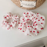 Polka Strawberry Scrunchie Cute Low Pony_Cwaha08168