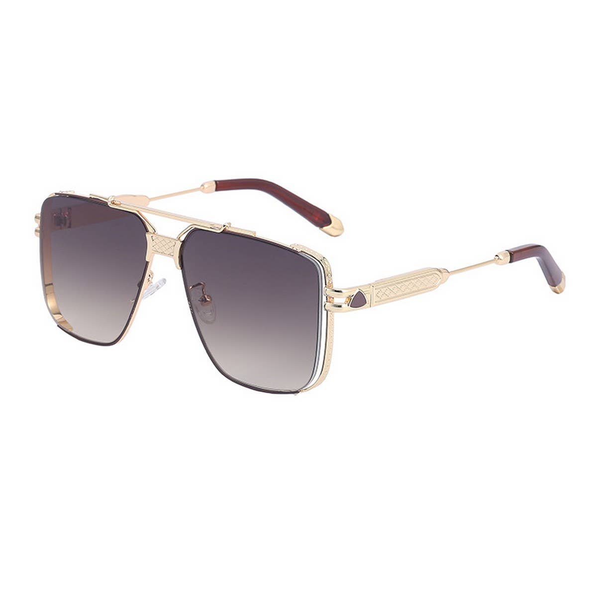 STEAMPUNK SQUARE FRAME CUT EDGE SUNGLASSES_CWASG0646