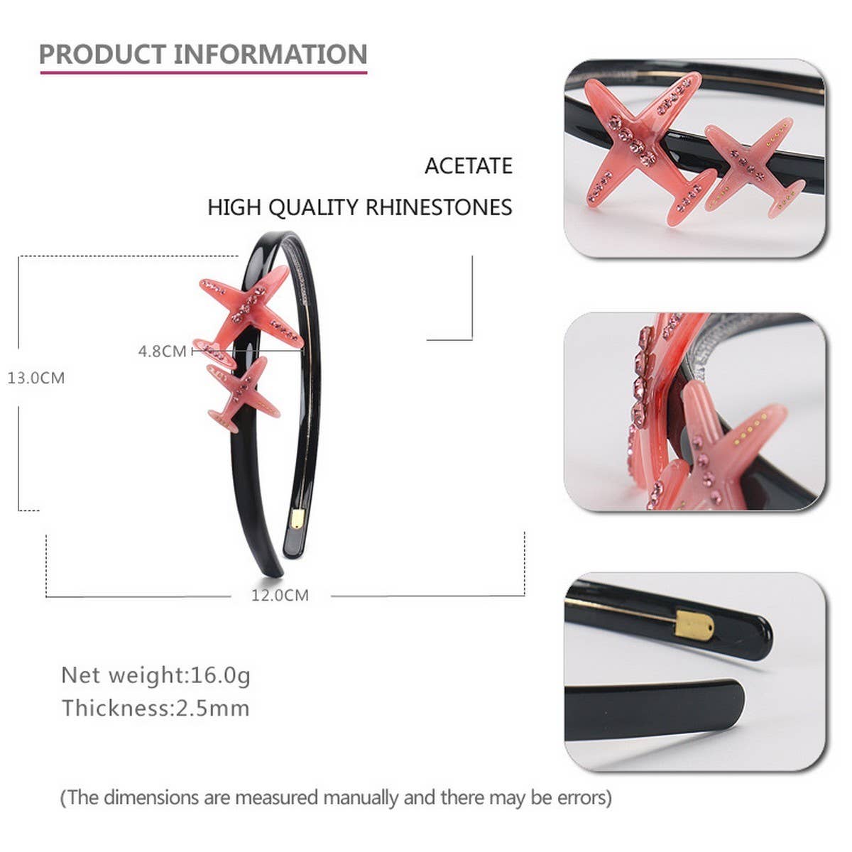 CUTE AIRPLANE DESIGN HEADBAND WITH DIAMONDS_CWAHA4373