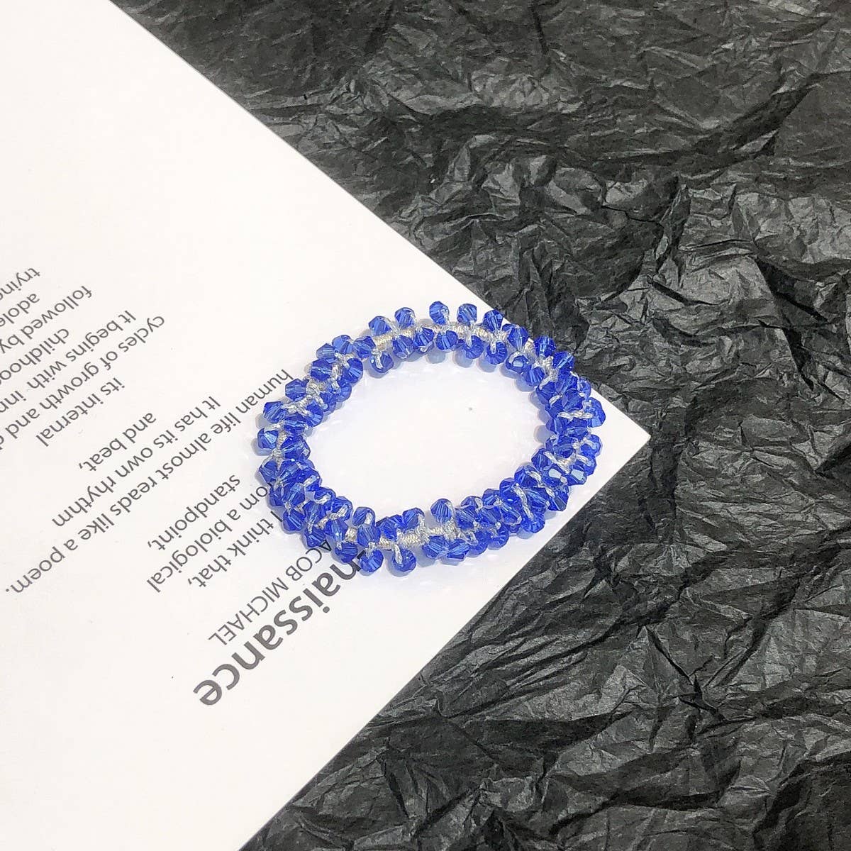 CUTE CRYSTAL VINTAGE HAIR TIE SWEET PONYTAIL BAND_CWAHA6765