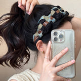 DENIM STAR TWIST HEADBAND HAIRPIN HEADDRESS_CWAHA4032