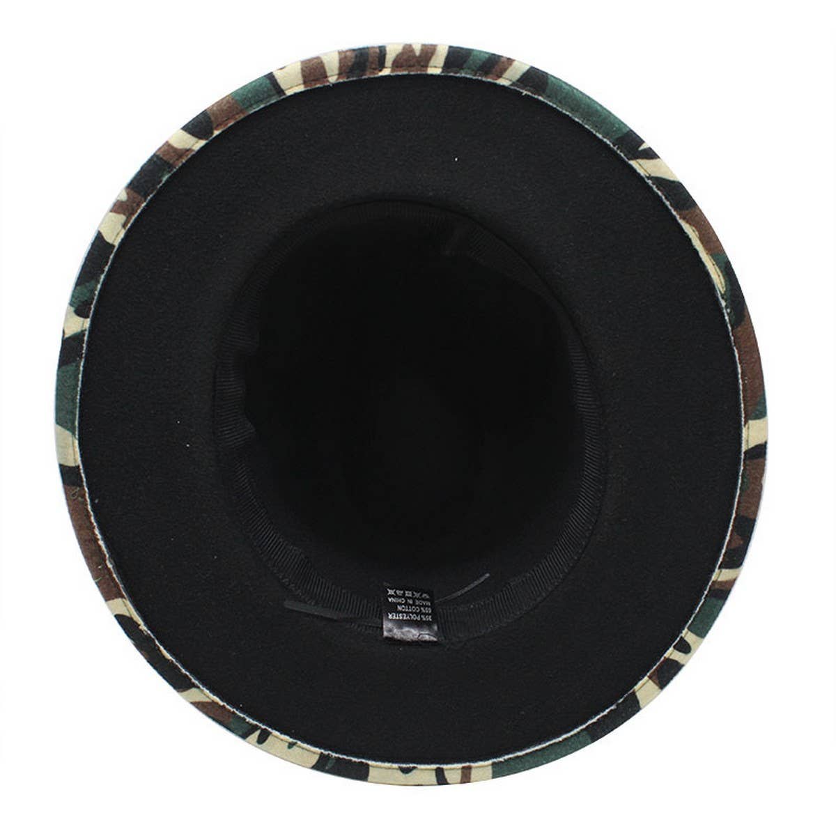 CAMOUFLAGE STRIPED TWEED WIDE BRIM HAT JAZZ HAT_CWAH2560