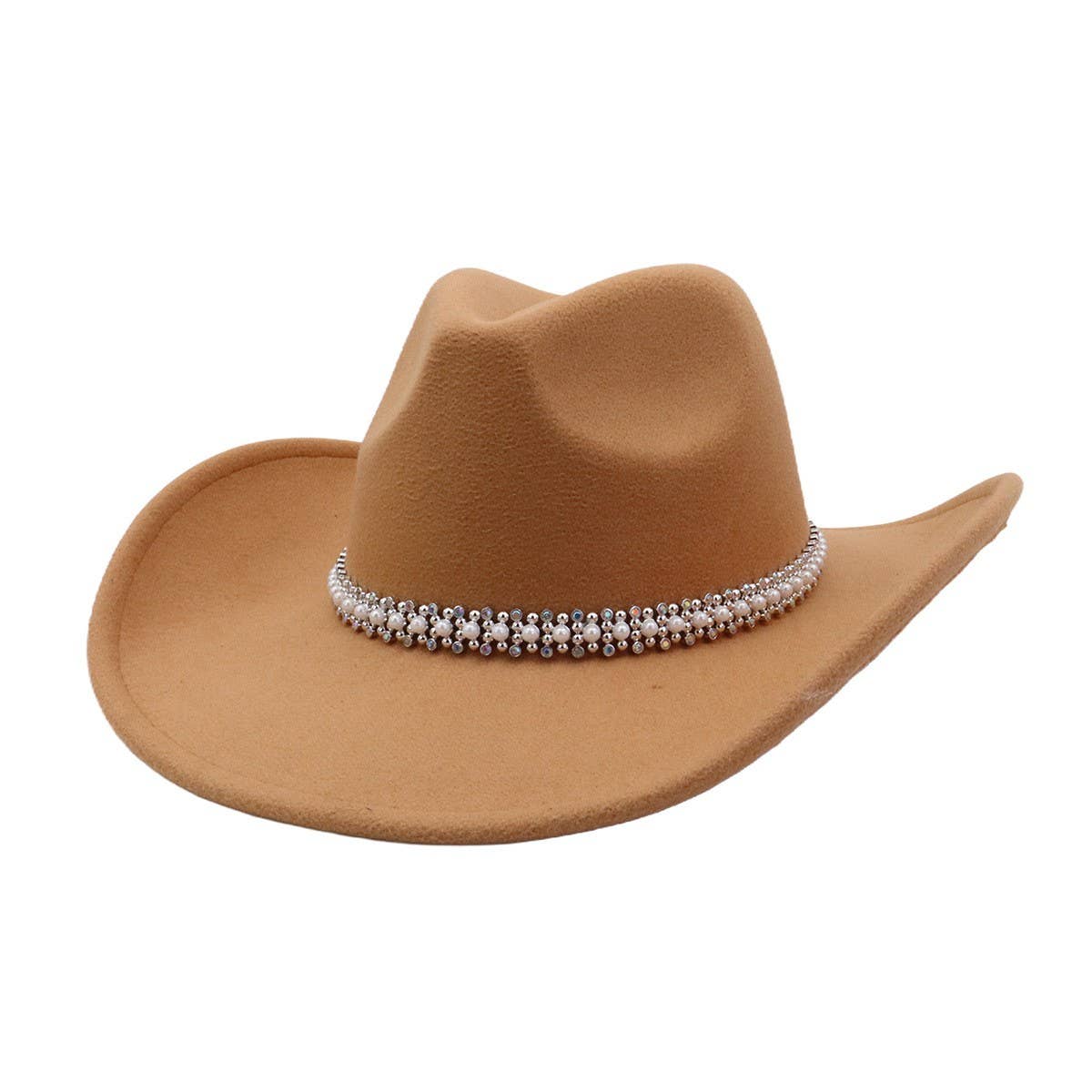Western Ethnic Felt Cowboy Fedora Hat_Cwah04374