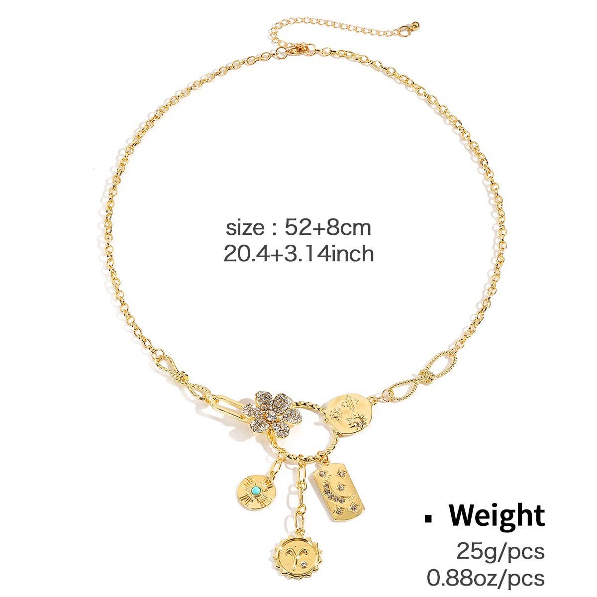 FASHION DESIGN MULTI ELEMENT PENDANT NECKLACE_CWAJE2834