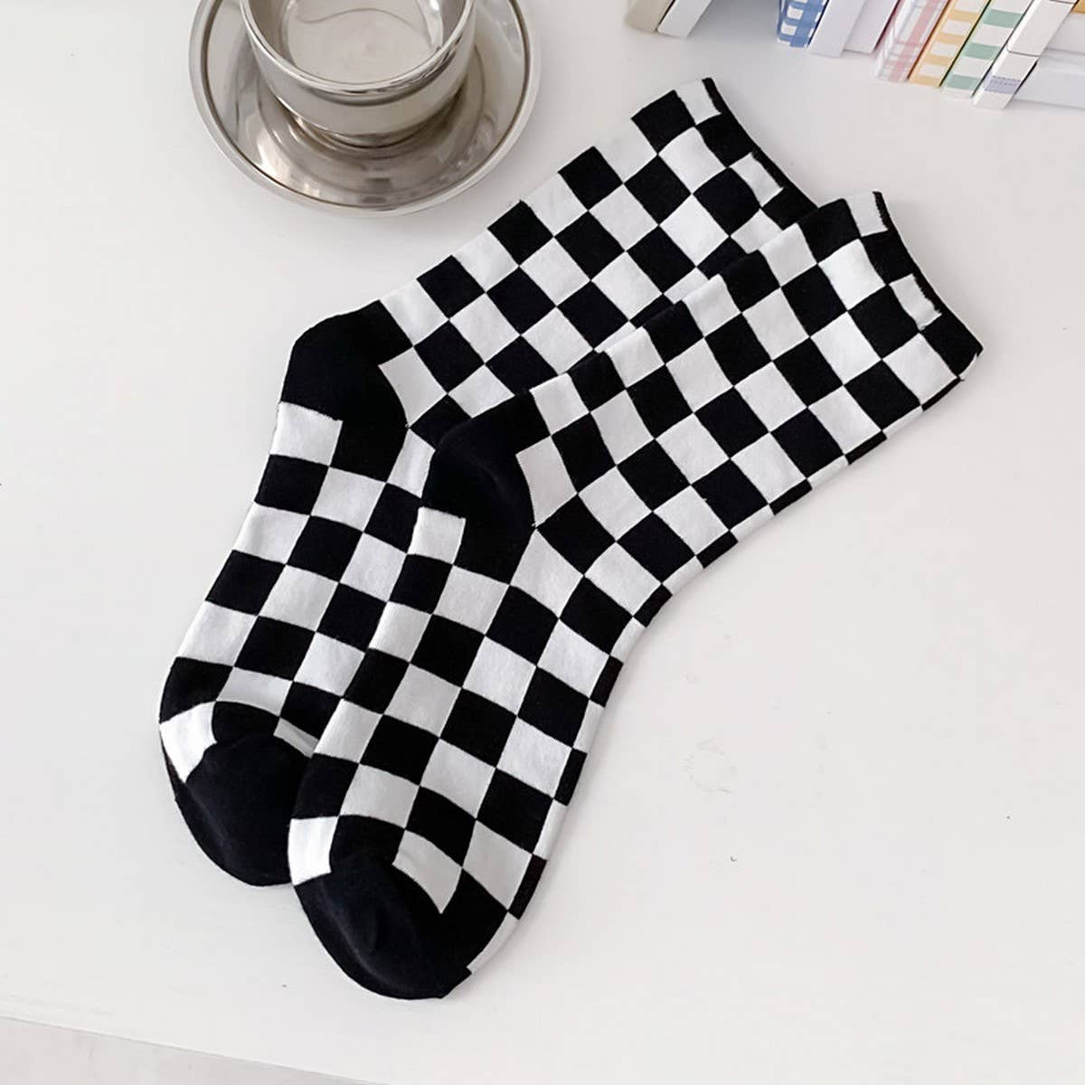 NEW ALL PLAID MID TUBE SOCKS FOR MEN AND WOMEN_CWMS0405