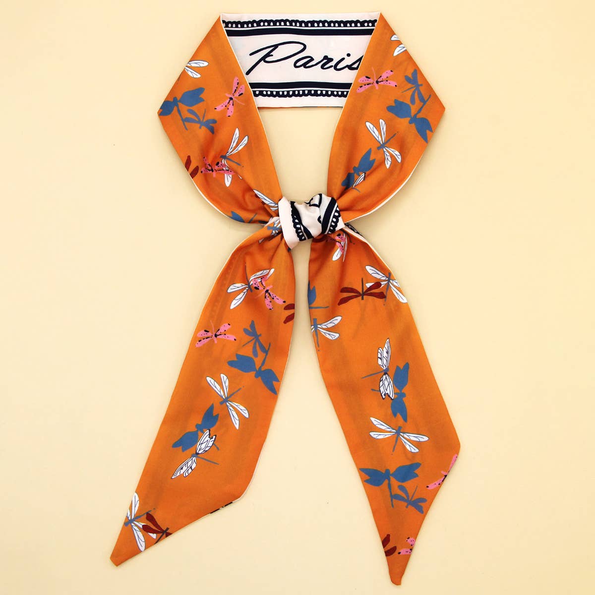 FLORAL LETTER SCARF HAIR TIE RIBBON_CWASC0065