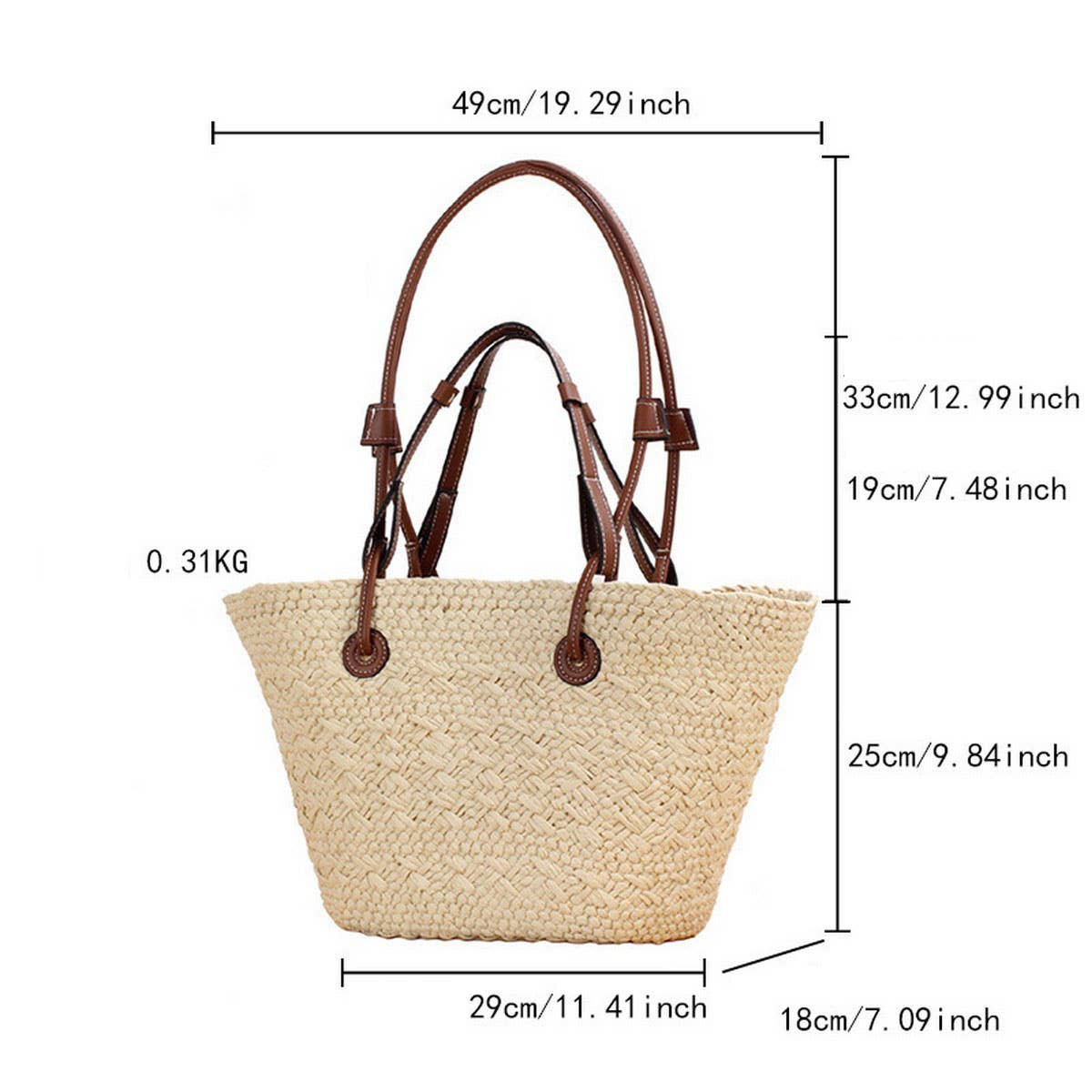 PERSONALIZED FASHIONABLE LARGE CAPACITY STRAW BAG_CWAB4707