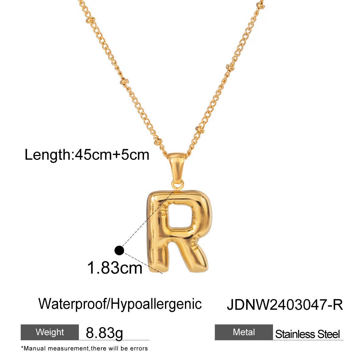 NICHE ALL MATCH TEMPERAMENT GLOSSY LETTER NECKLACE_CWAJE1893