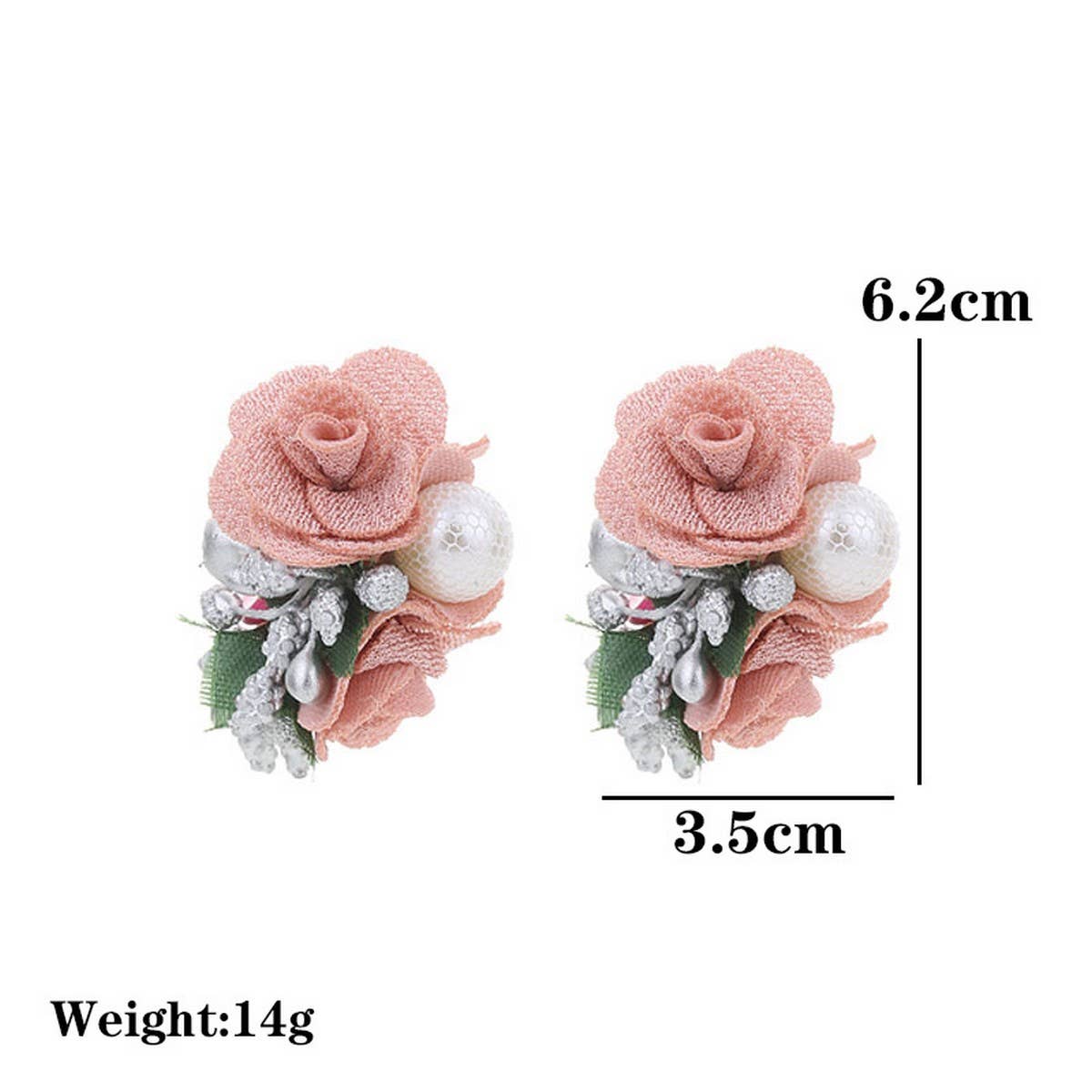 PEARL FABRIC FLOWER STUD EARRINGS UNIQUE DESIGN_CWMM6256