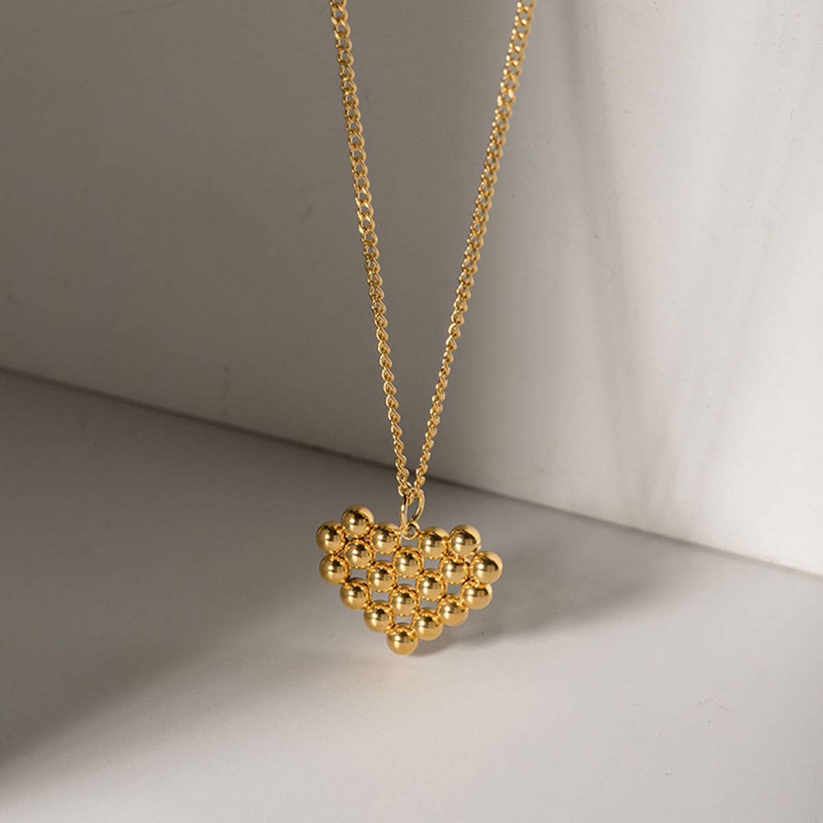 NEW ROUND BEAD HEART PENDANT DESIGN NECKLACE_CWAJE1438