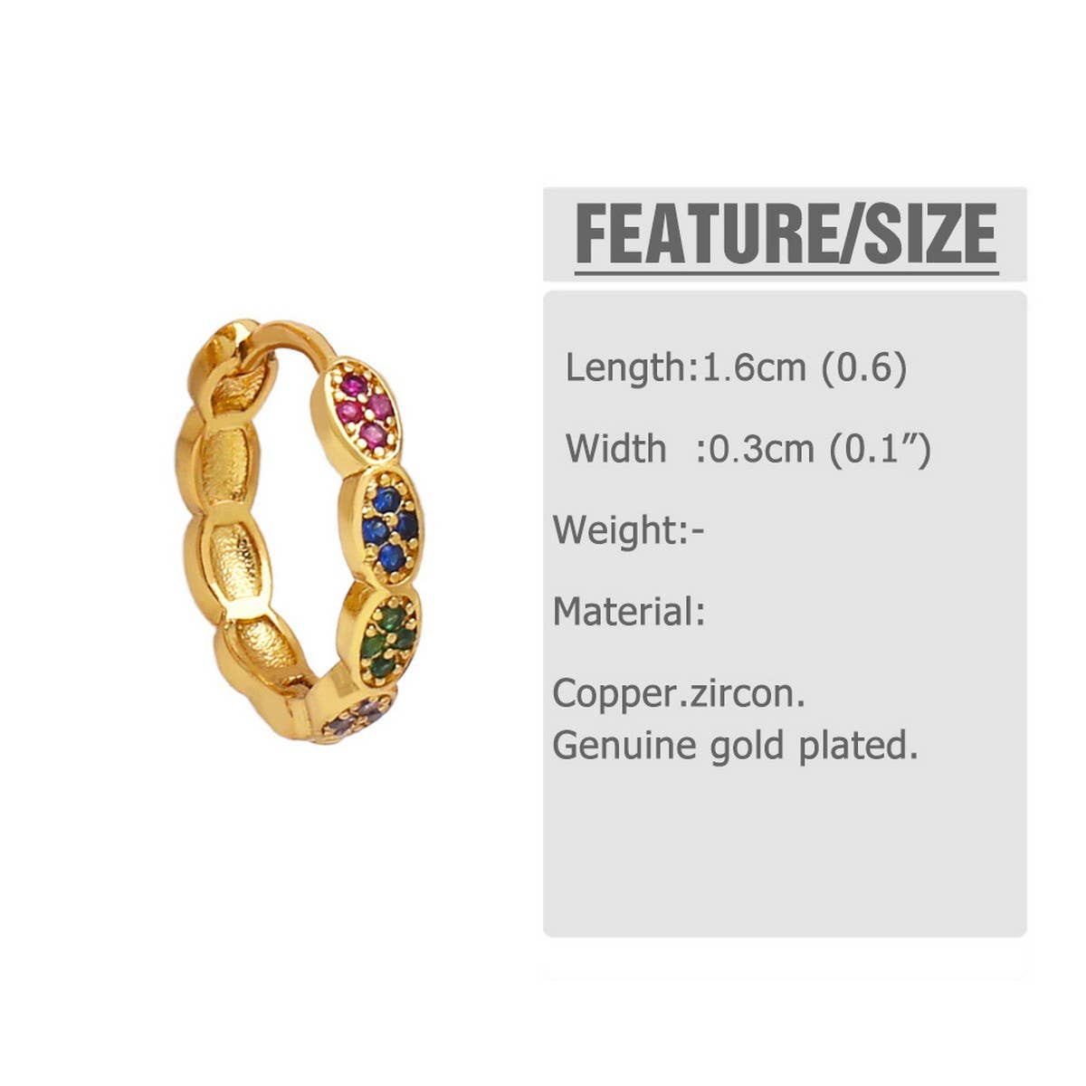 COLORED ZIRCON GOLD PLATED FLOWER EARRINGS_CWAJE0982