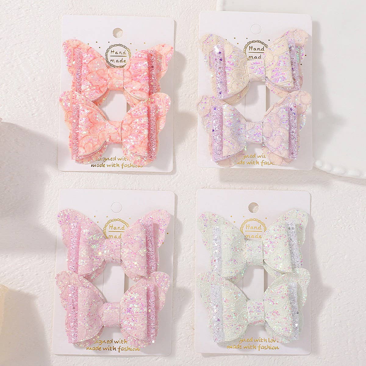 CUTE CARTOON GLITTER BOW HAIR CLIP SET_CWAHA6730