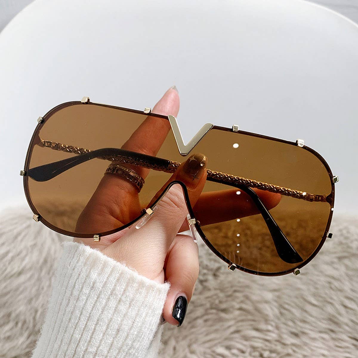METAL FRAME ONE PIECE LENSES SUNGLASSES_CWASG0370