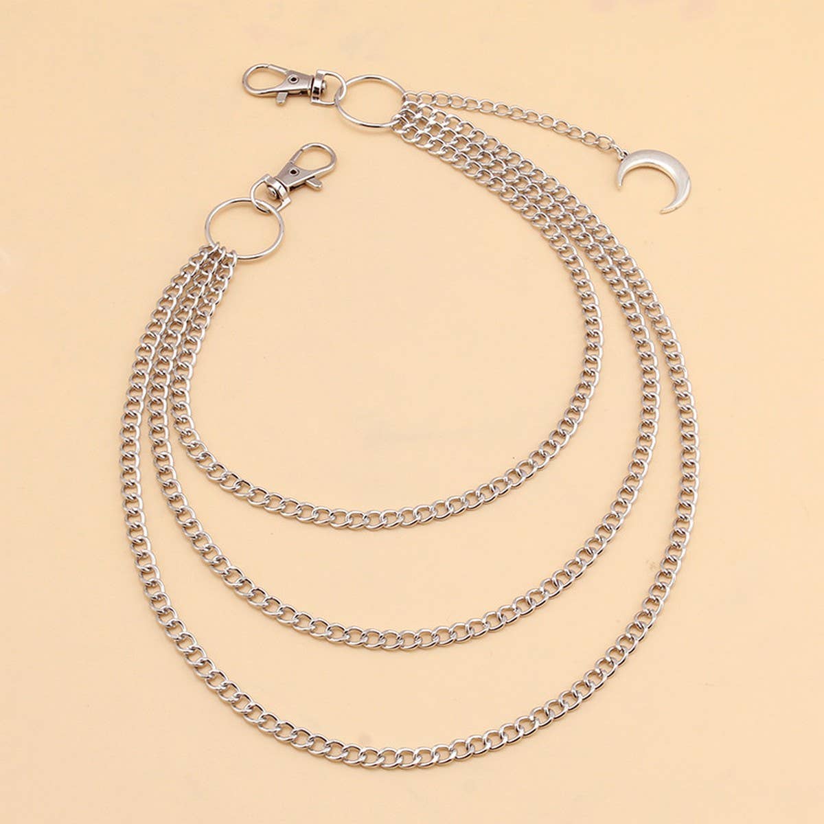 Vintage Moon Pendant Multi Layer Pant Chain_Cwmm0640