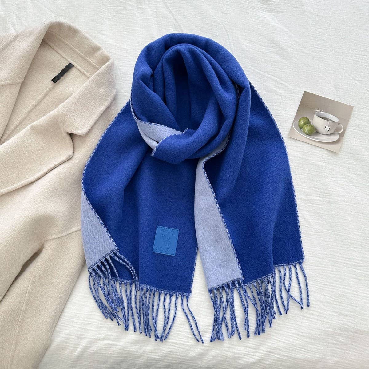Cwasc03138_Winter Wool Reversible Tassel Scarf For Couples