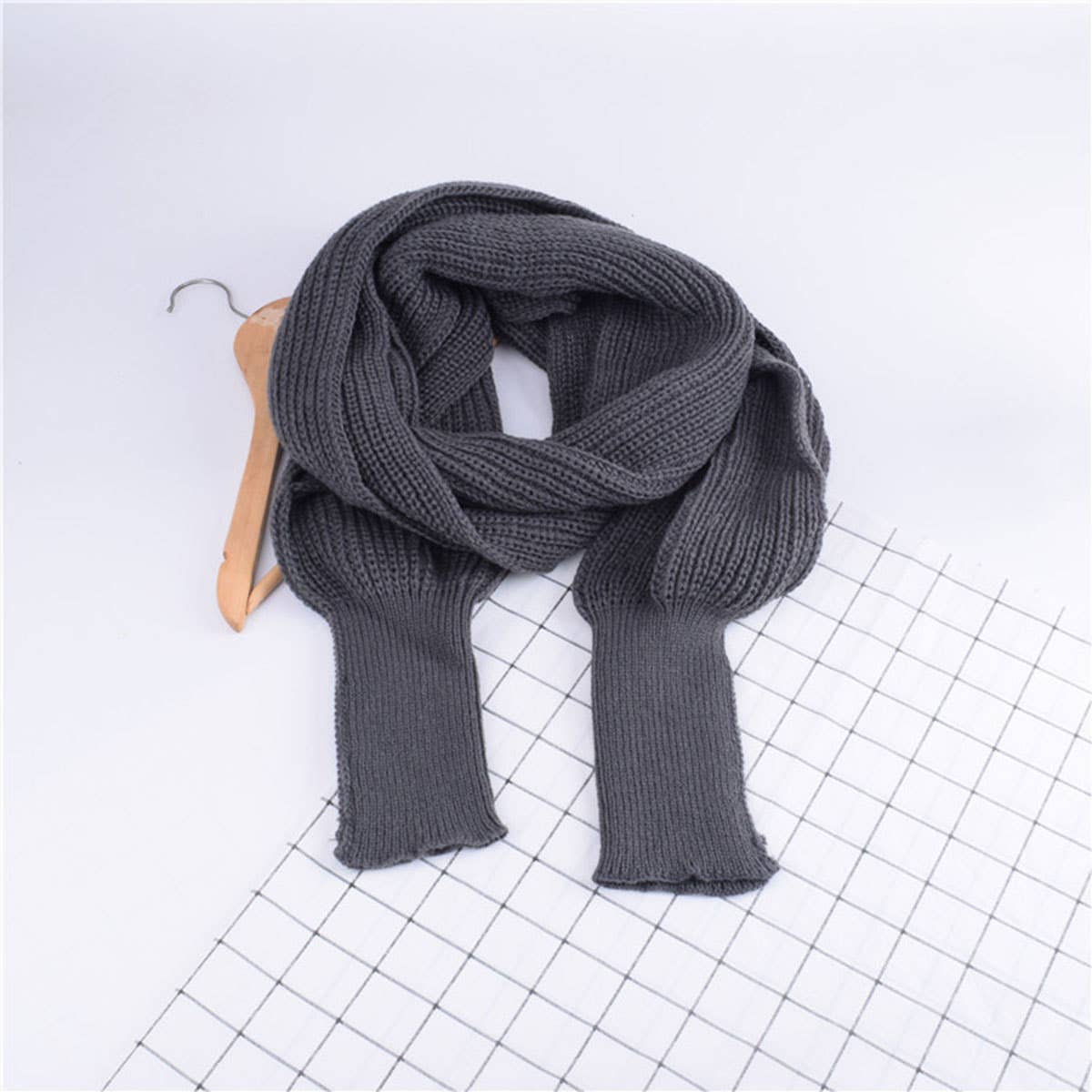 KNITTED SLEEVE SCARF SHAWL FOR MEN WOMEN WINTER_CWASC1538