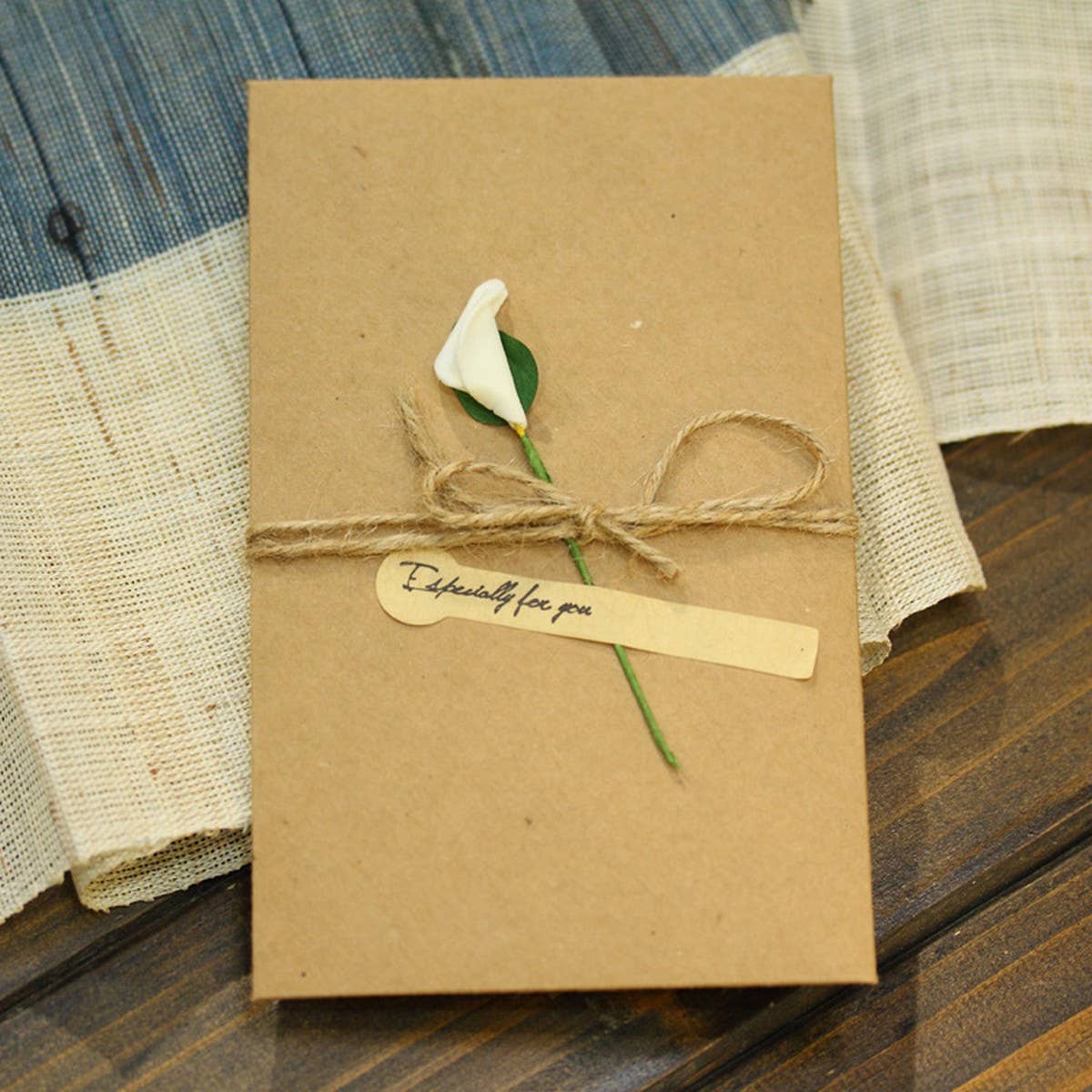 Vintage Kraft Paper Dried Flower Greeting Card_Cwmm1021