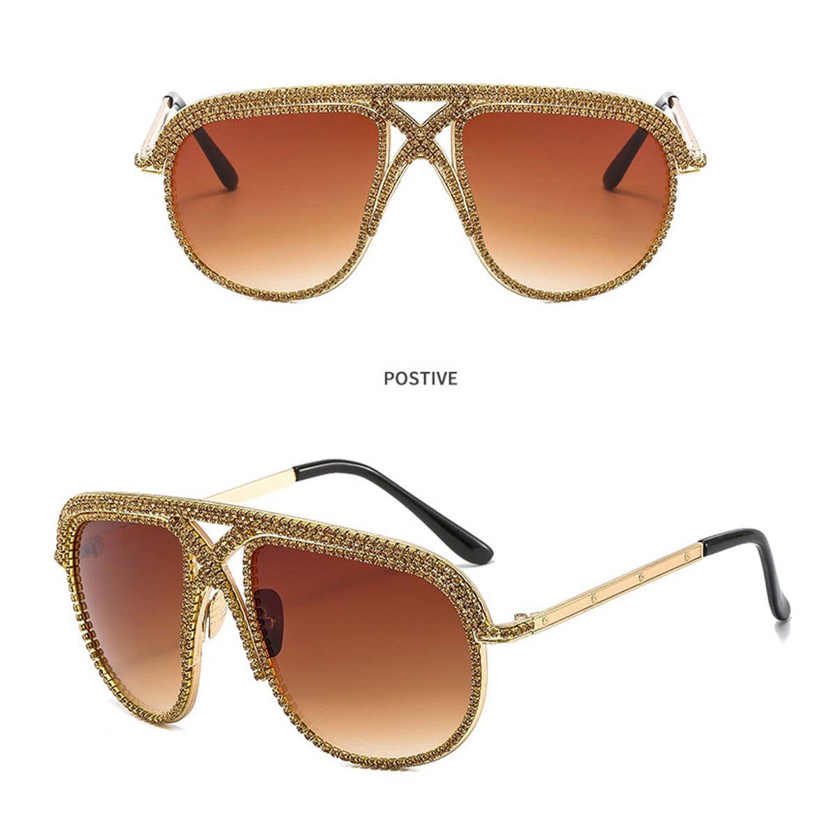LARGEFRAME COLORFUL DIAMOND STUDDED TOADSUNGLASSES_CWASG0876