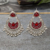 RETRO GEOMETRIC COLOR TASSEL EARRINGS_CWAHA2485