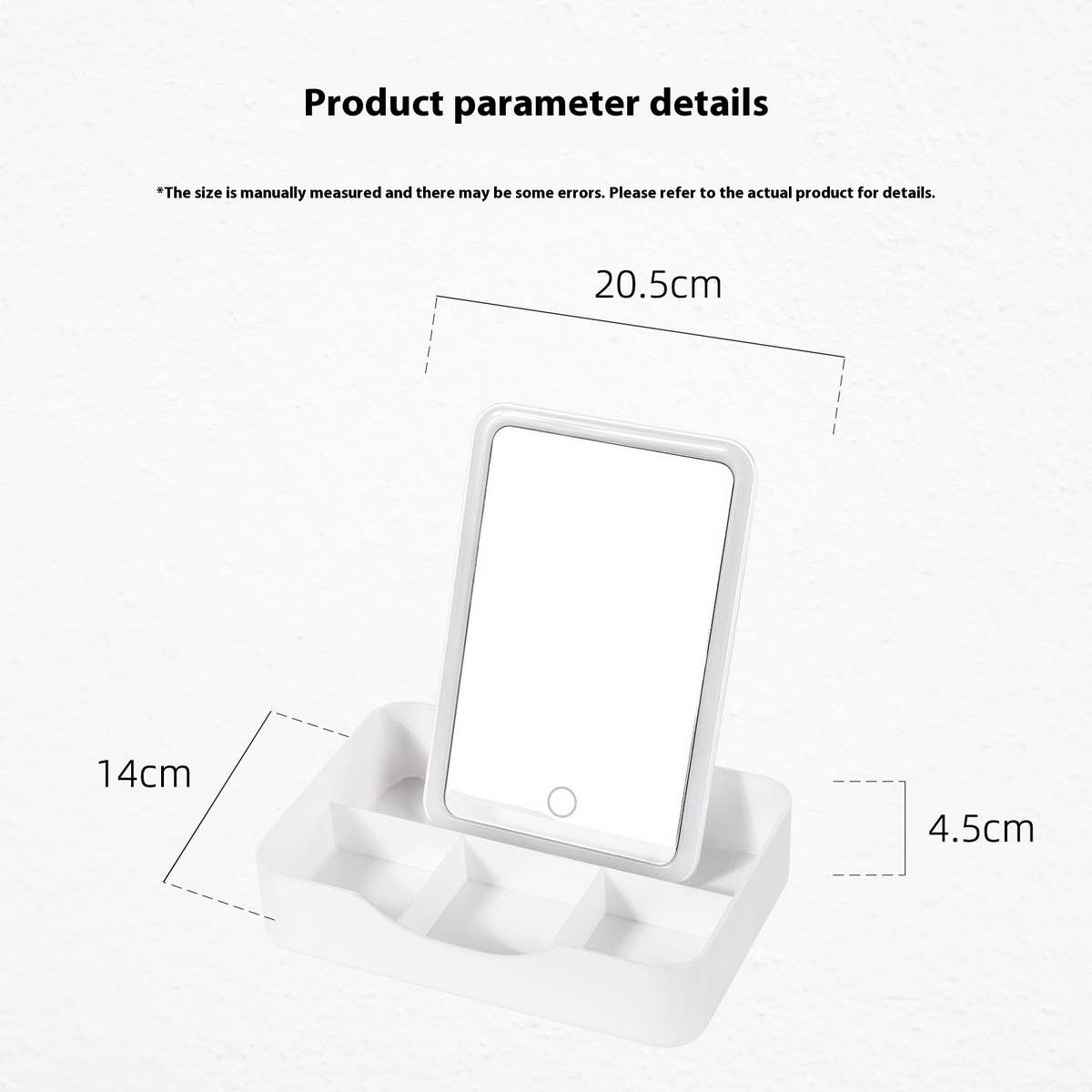 FOLDING STORAGE DRESSING BOX LED MAKEUP MIRROR_CWMM5645