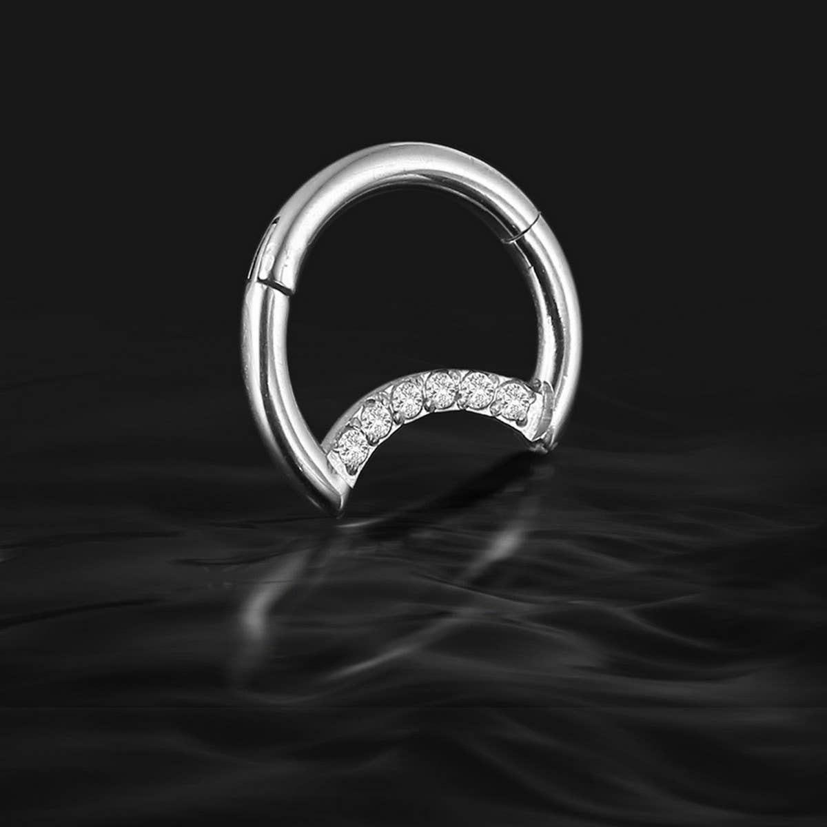 FULL RHINESTONE PUNK NOSE RING IN STAINLESS STEEL_CWMM9539