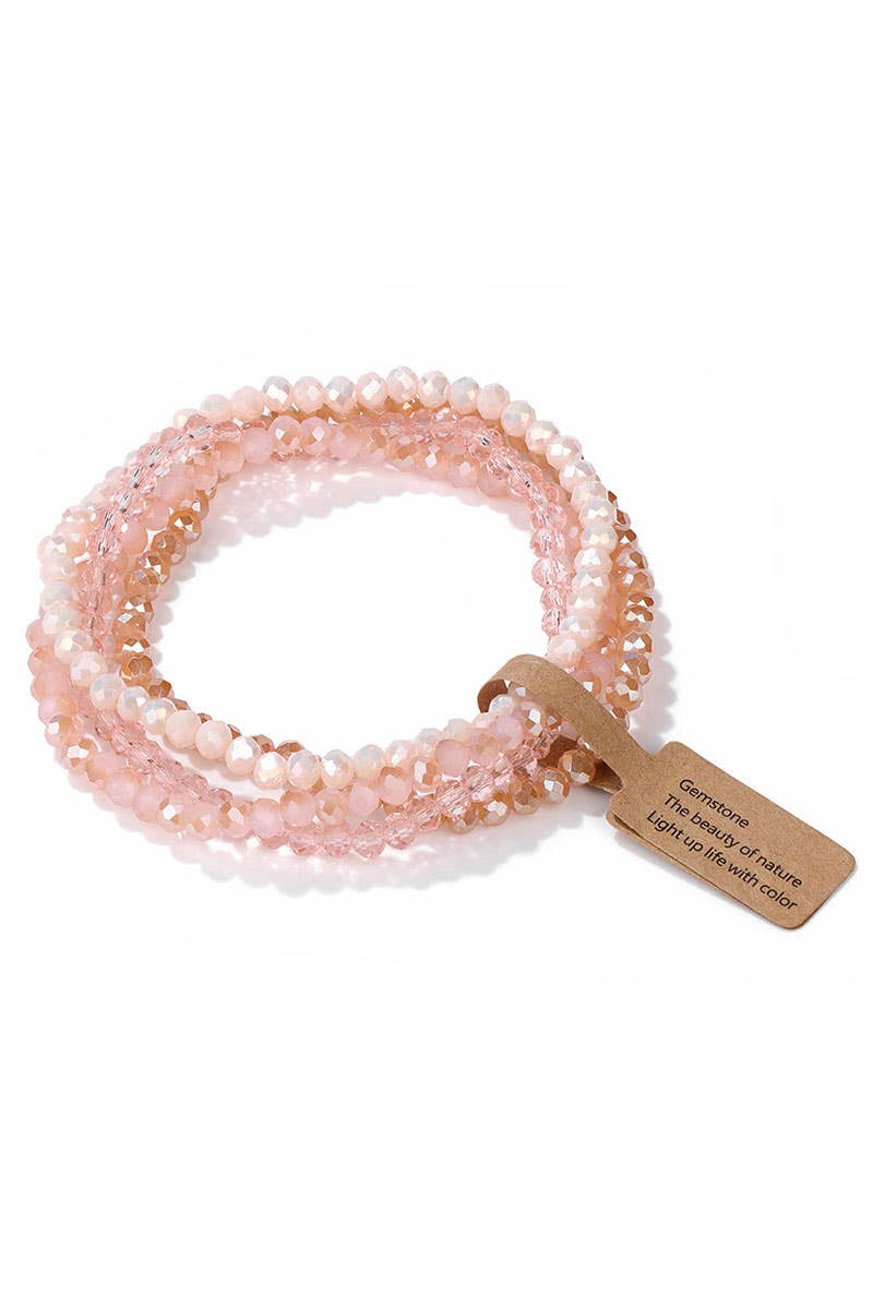 Cwaje1185_Glass Bead 4 Set Bracelet