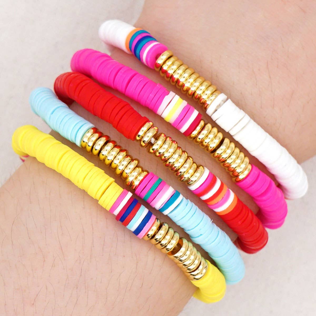 6PCS COLOR BLOCK BEADED BRACELET_CWAJE0440